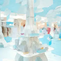 Le Bon Marché background painting